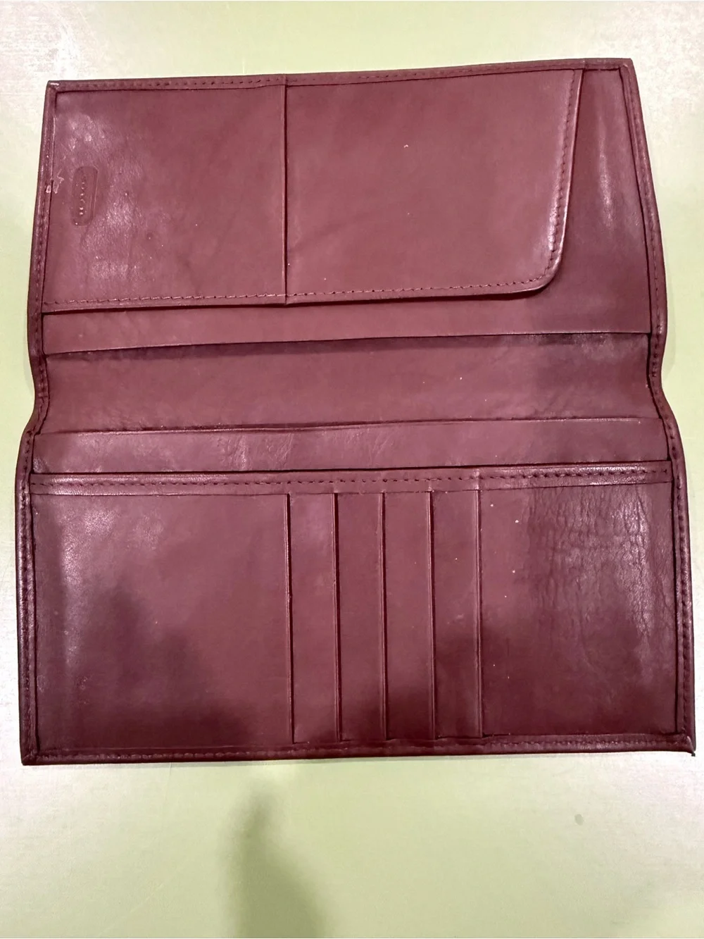Leather Long Wallet Organizer in Burgundy